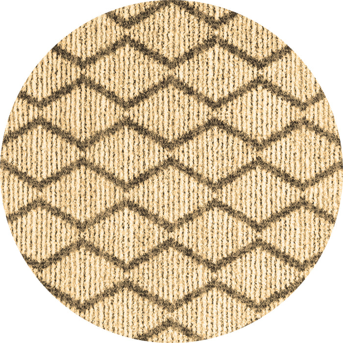 Round Machine Washable Trellis Brown Modern Rug, wshcon3055brn