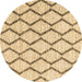 Round Machine Washable Trellis Brown Modern Rug, wshcon3055brn