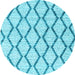 Round Trellis Light Blue Modern Rug, con3055lblu