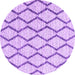 Round Trellis Purple Modern Rug, con3055pur