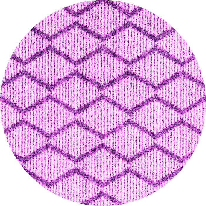 Round Machine Washable Trellis Pink Modern Rug, wshcon3055pnk