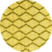 Round Trellis Yellow Modern Rug, con3055yw