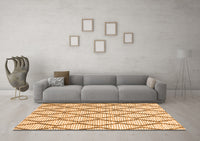 Machine Washable Trellis Orange Modern Rug, wshcon3055org