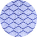 Round Trellis Blue Modern Rug, con3055blu