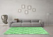 Machine Washable Trellis Emerald Green Modern Area Rugs in a Living Room,, wshcon3055emgrn