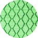 Square Trellis Green Modern Rug, con3055grn