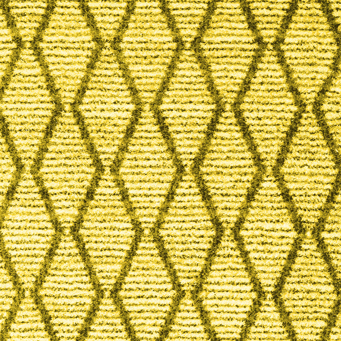 Machine Washable Trellis Yellow Modern Rug, wshcon3055yw