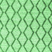 Square Machine Washable Trellis Emerald Green Modern Area Rugs, wshcon3055emgrn