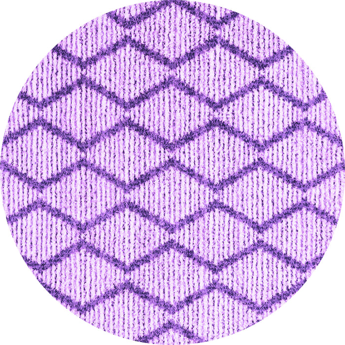 Round Machine Washable Trellis Purple Modern Area Rugs, wshcon3055pur
