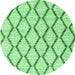 Round Trellis Emerald Green Modern Rug, con3055emgrn