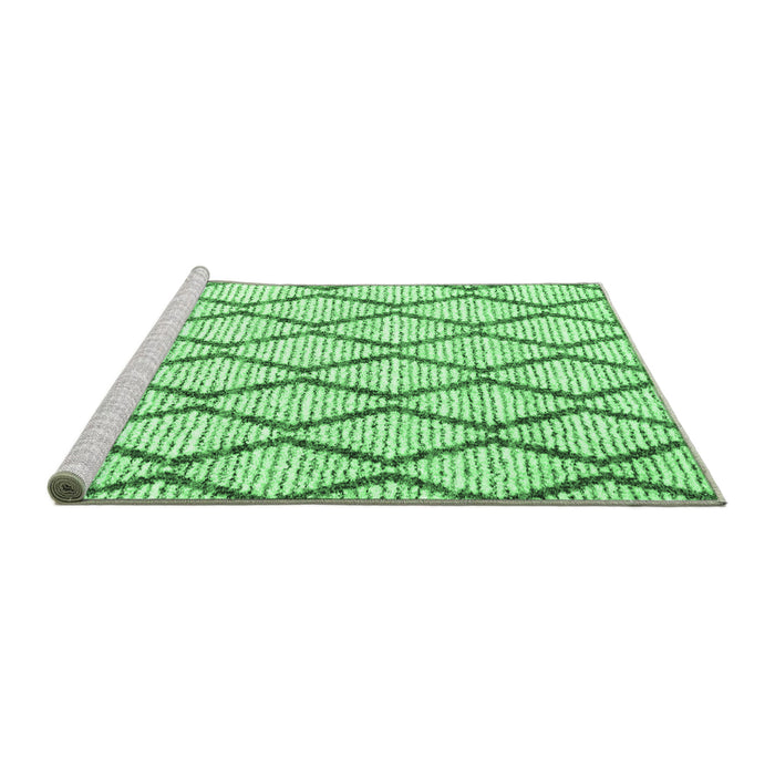 Sideview of Machine Washable Trellis Emerald Green Modern Area Rugs, wshcon3055emgrn