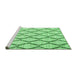 Sideview of Machine Washable Trellis Emerald Green Modern Area Rugs, wshcon3055emgrn