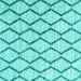 Square Machine Washable Trellis Turquoise Modern Area Rugs, wshcon3055turq