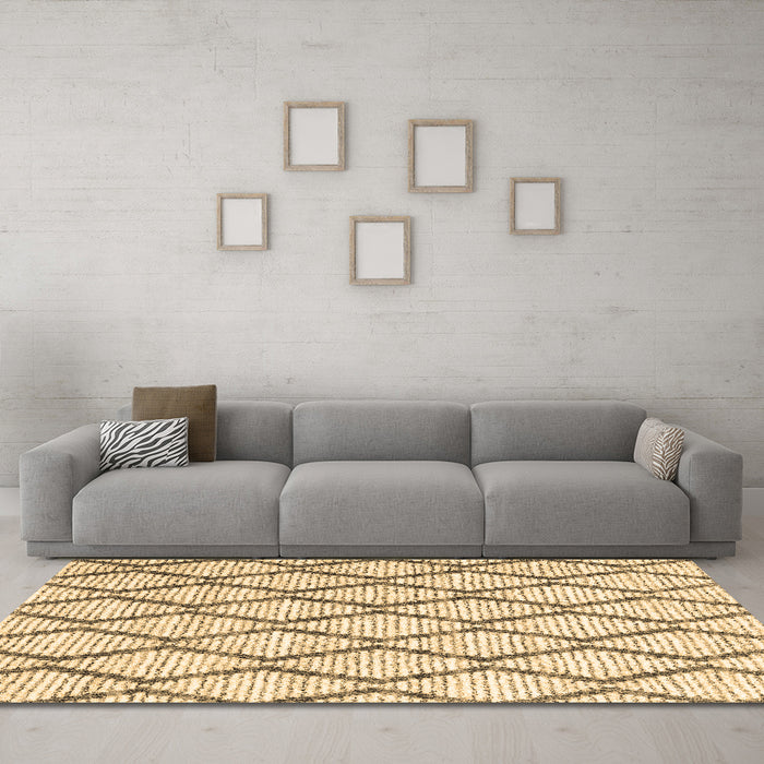 Machine Washable Trellis Brown Modern Rug in a Living Room,, wshcon3055brn