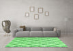 Machine Washable Trellis Green Modern Area Rugs in a Living Room,, wshcon3055grn