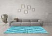 Machine Washable Trellis Light Blue Modern Rug in a Living Room, wshcon3056lblu