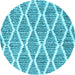 Round Machine Washable Trellis Light Blue Modern Rug, wshcon3056lblu