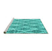 Sideview of Machine Washable Trellis Turquoise Modern Area Rugs, wshcon3056turq