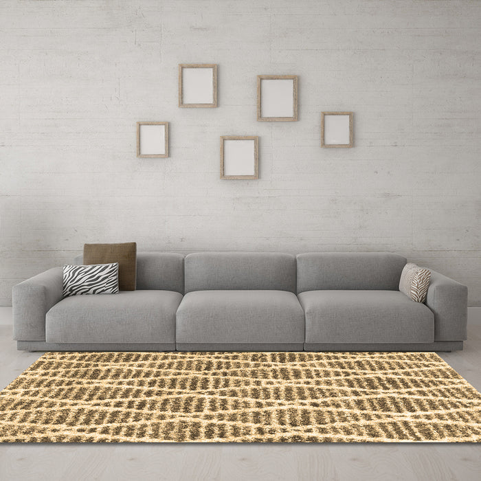 Machine Washable Trellis Brown Modern Rug in a Living Room,, wshcon3056brn