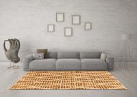 Machine Washable Trellis Orange Modern Rug, wshcon3056org