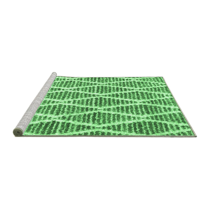 Sideview of Machine Washable Trellis Emerald Green Modern Area Rugs, wshcon3056emgrn