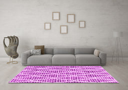 Machine Washable Trellis Pink Modern Rug in a Living Room, wshcon3056pnk