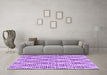 Machine Washable Trellis Purple Modern Area Rugs in a Living Room, wshcon3056pur