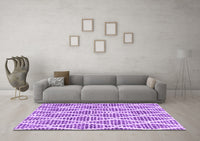 Machine Washable Trellis Purple Modern Rug, wshcon3056pur