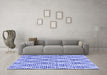 Machine Washable Trellis Blue Modern Rug in a Living Room, wshcon3056blu