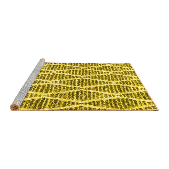 Sideview of Machine Washable Trellis Yellow Modern Rug, wshcon3056yw