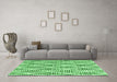 Machine Washable Trellis Emerald Green Modern Area Rugs in a Living Room,, wshcon3056emgrn