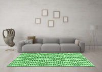 Machine Washable Trellis Emerald Green Modern Rug, wshcon3056emgrn