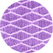 Round Machine Washable Trellis Purple Modern Area Rugs, wshcon3056pur