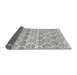 Thickness of Contemporary Gray Trellis Rug, con3057