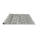 Serging Thickness of Machine Washable Contemporary Grey Gray Rug, wshcon3057