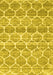 Machine Washable Trellis Yellow Modern Rug, wshcon3057yw