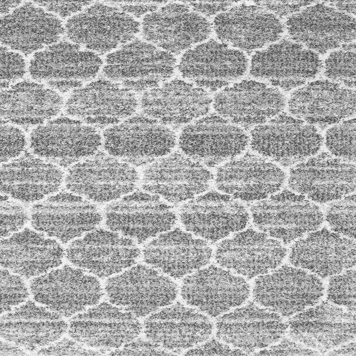 Round Machine Washable Trellis Gray Modern Rug, wshcon3057gry