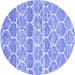 Round Trellis Blue Modern Rug, con3057blu