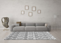 Machine Washable Trellis Gray Modern Rug, wshcon3057gry