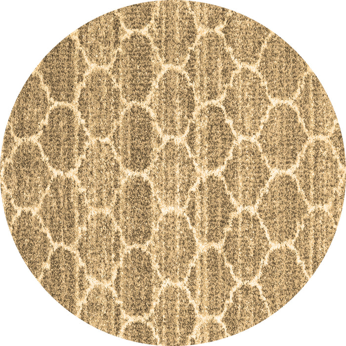 Round Machine Washable Trellis Brown Modern Rug, wshcon3057brn