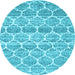 Round Trellis Light Blue Modern Rug, con3057lblu