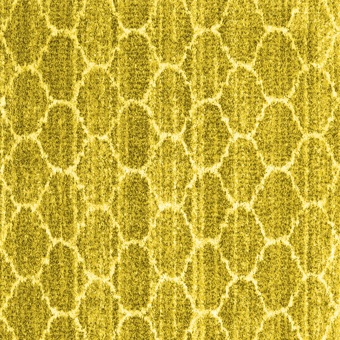 Square Machine Washable Trellis Yellow Modern Rug, wshcon3057yw