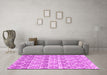 Machine Washable Trellis Pink Modern Rug in a Living Room, wshcon3057pnk