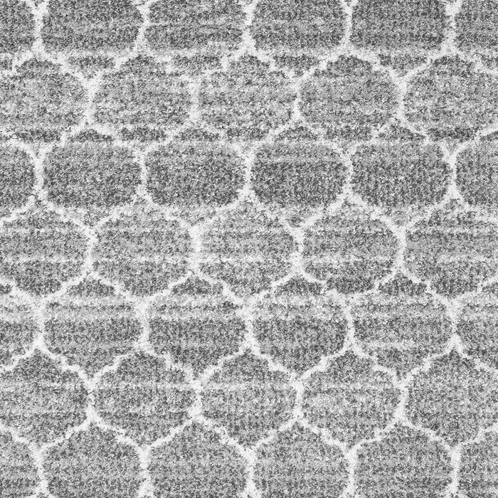 Serging Thickness of Machine Washable Trellis Gray Modern Rug, wshcon3057gry