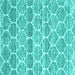 Square Trellis Turquoise Modern Rug, con3057turq