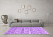 Machine Washable Trellis Purple Modern Area Rugs in a Living Room, wshcon3057pur