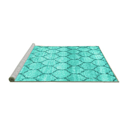 Sideview of Trellis Turquoise Modern Area Rugs, wshcon3058turq