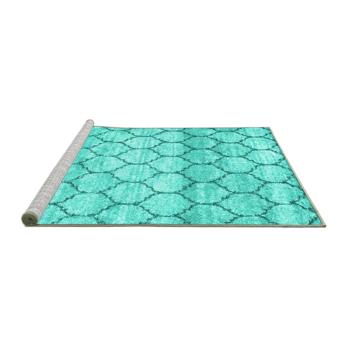Sideview of Trellis Turquoise Modern Area Rugs, wshcon3058turq