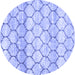 Round Trellis Blue Modern Rug, wshcon3058blu