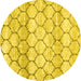 Round Trellis Yellow Modern Rug, wshcon3058yw